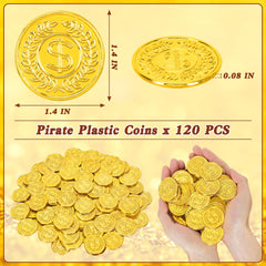 FULLIVE plastic gold coin 1-4in diameter for easy party props