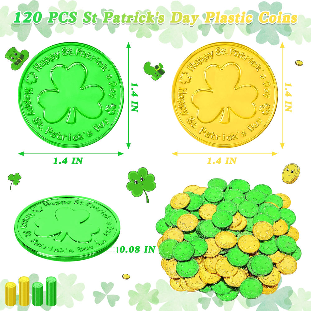 Fullive coins with shamrock design highlighting clover details for party decoration