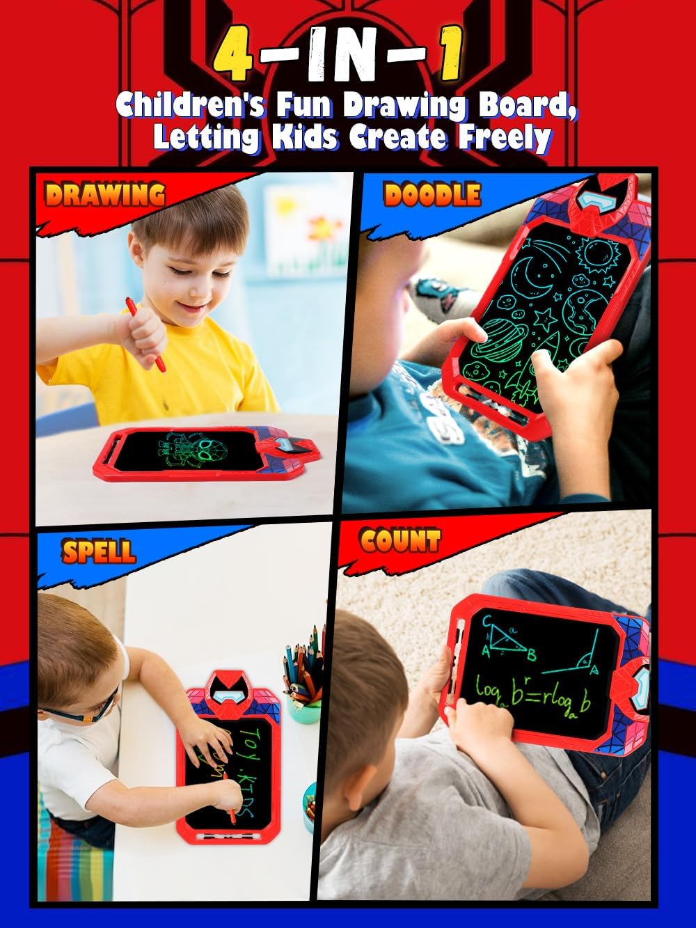 Fullware LCD Writing Tablet pen slot and anti-loss strap reduce misplacement
