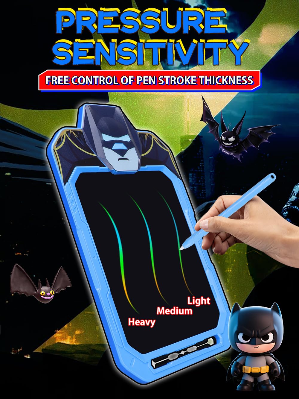 Fullware one-key erase button clears the screen instantly for fresh drawings.