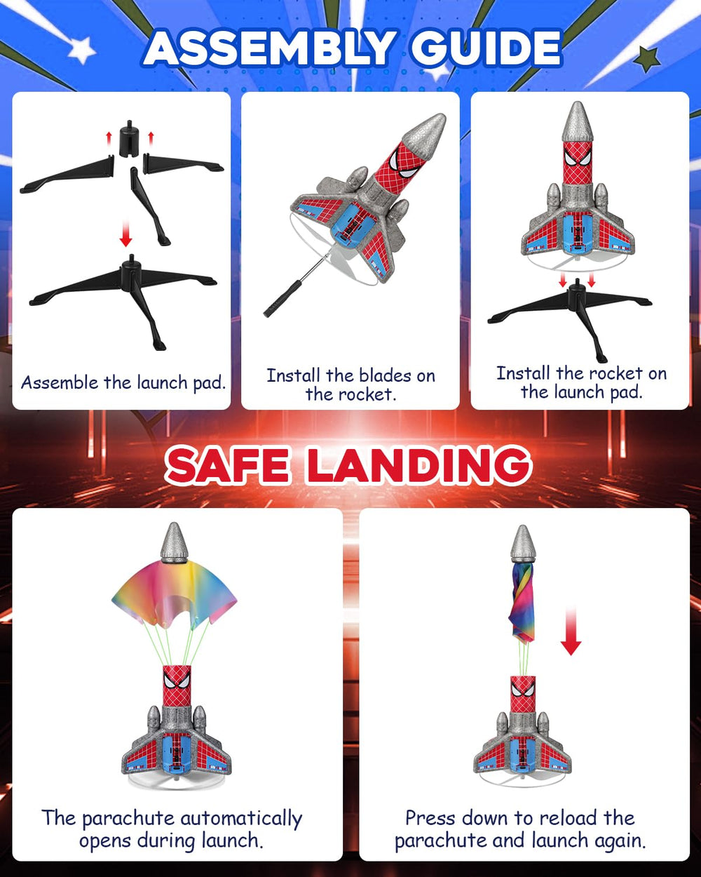 Fullware Rocket Launcher LED night flight for visible path after dark