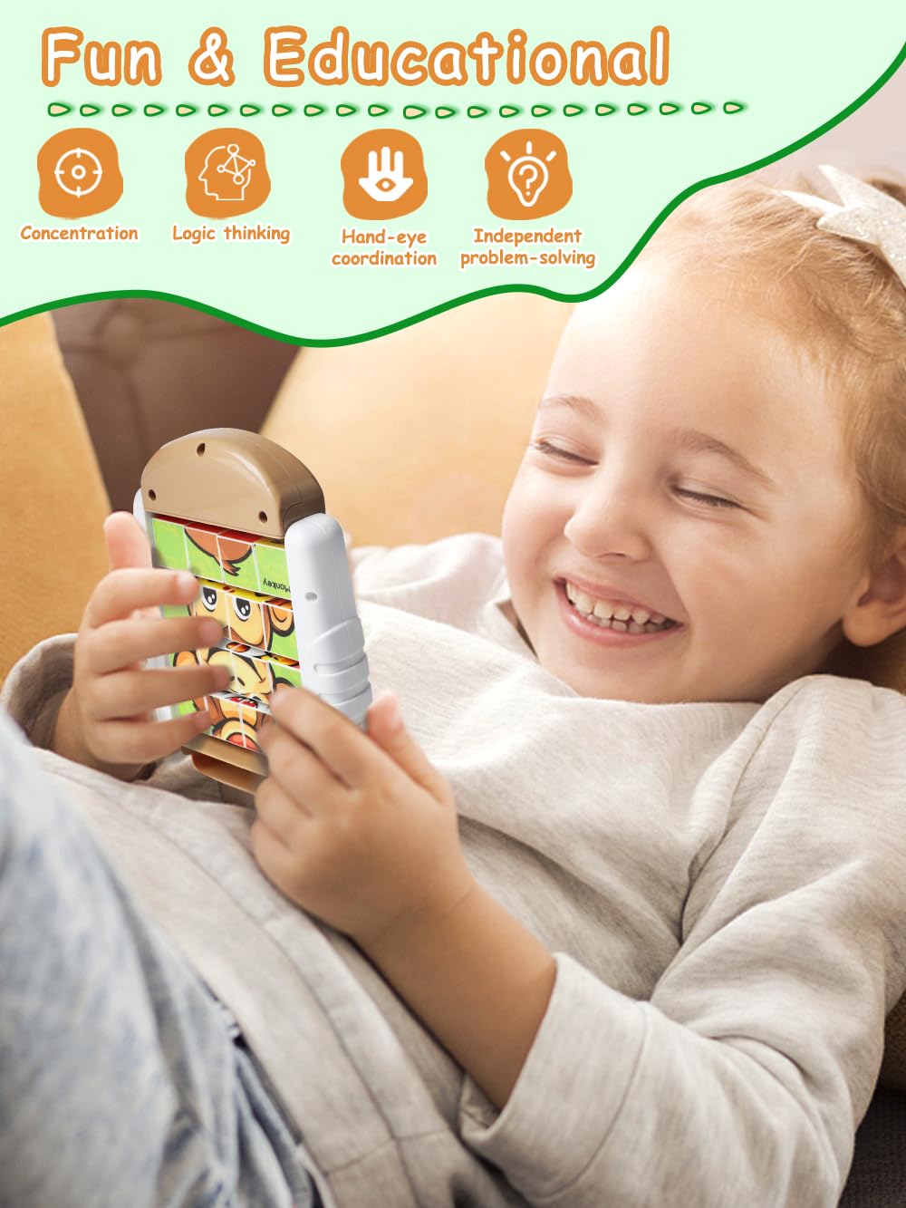 Fullware rotating puzzle uses durable materials for long-lasting play.