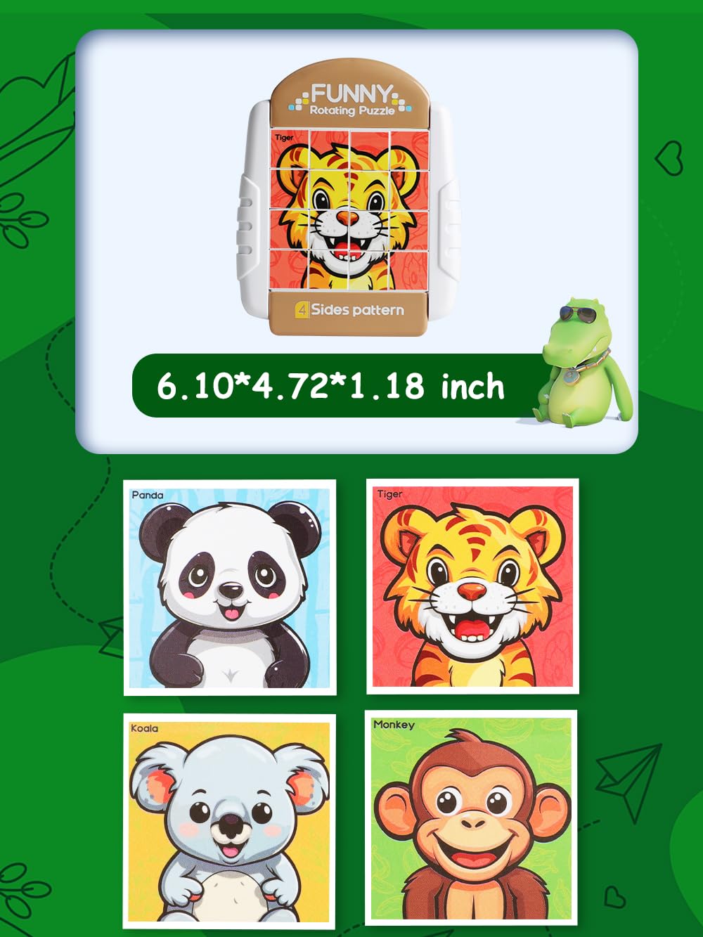 Fullware rotating puzzle comes in a compact package for mess-free travel.
