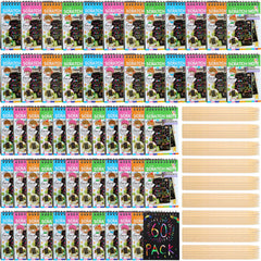 Fulmoon 60-pcs scratch note pads reveal rainbow colors for creative projects