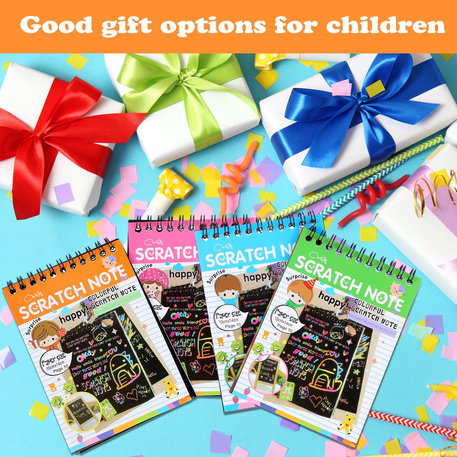 Fulmoon compact scratch notebooks sized 14 x 10 cm for travel and school
