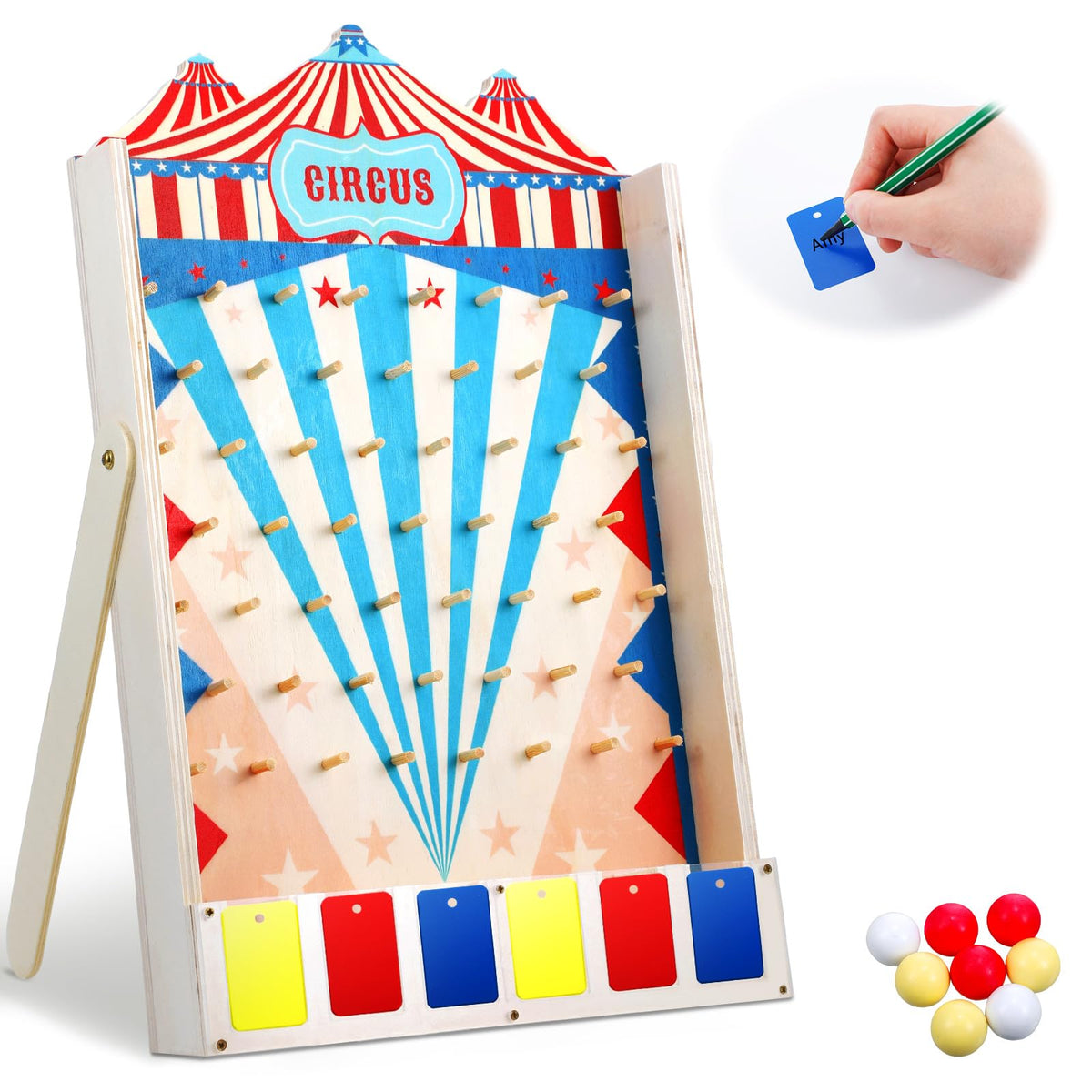 Fulmoon Disk Drop Game board with disks for lively carnival play at parties.