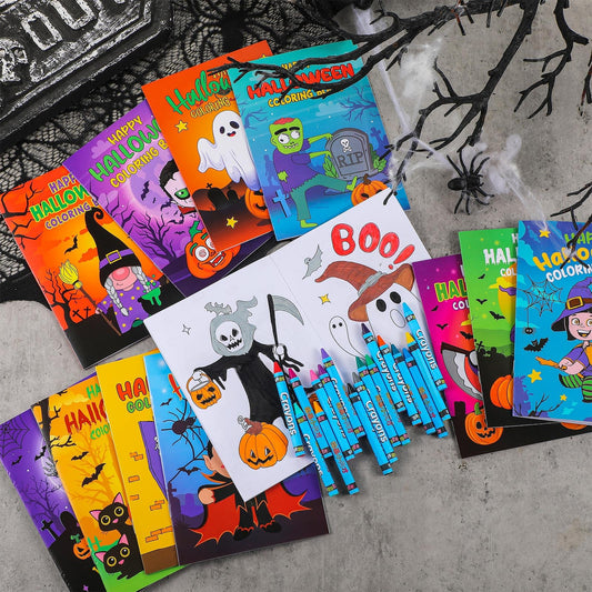 Fulmoon mini Halloween coloring book in 5x7 size for easy hand coloring.