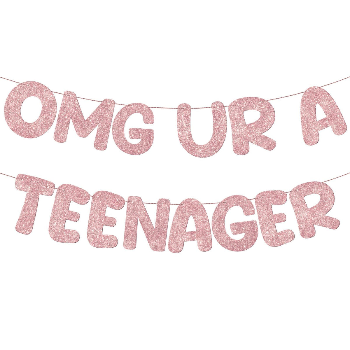 Fulmoon OMG Ur a Teenager glitter banner, ready to hang for festive photo moments.