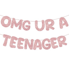Fulmoon OMG Ur a Teenager glitter banner, ready to hang for festive photo moments.