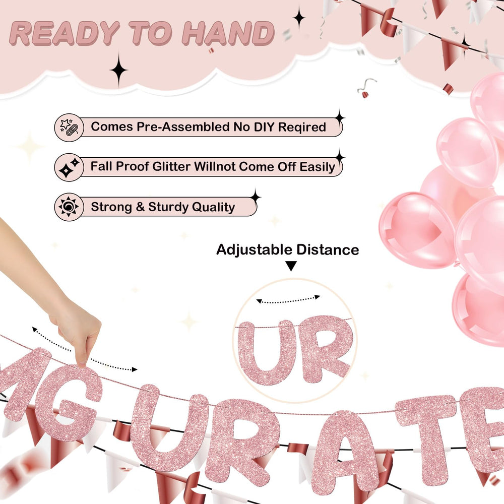 Fulmoon rose gold glitter banner on sturdy paper for lasting celebrations.