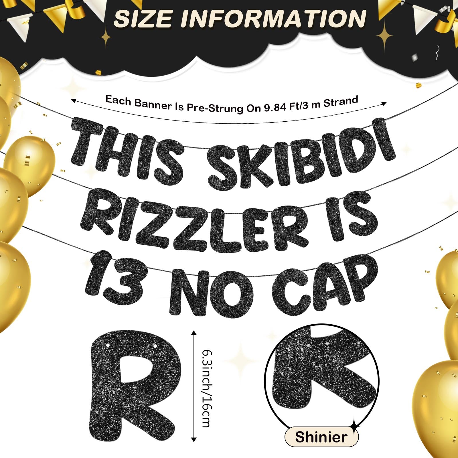 Fulmoon Skibidi Rizzler 13th letters height helps bold, readable signage.