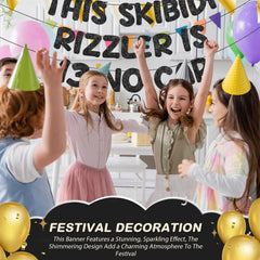 Fulmoon Skibidi Rizzler banner comes prestrung for quick setup.
