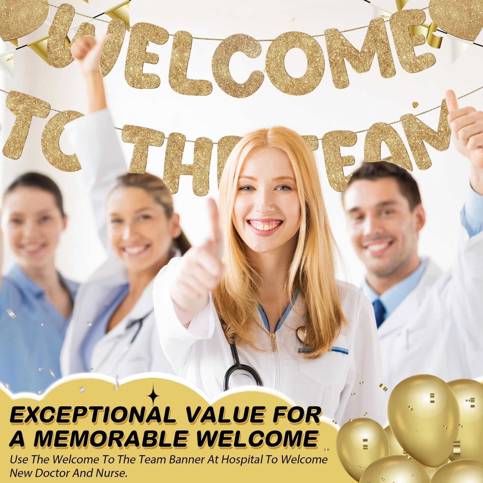 Fulmoon welcome banner decorating an office lobby or conference room