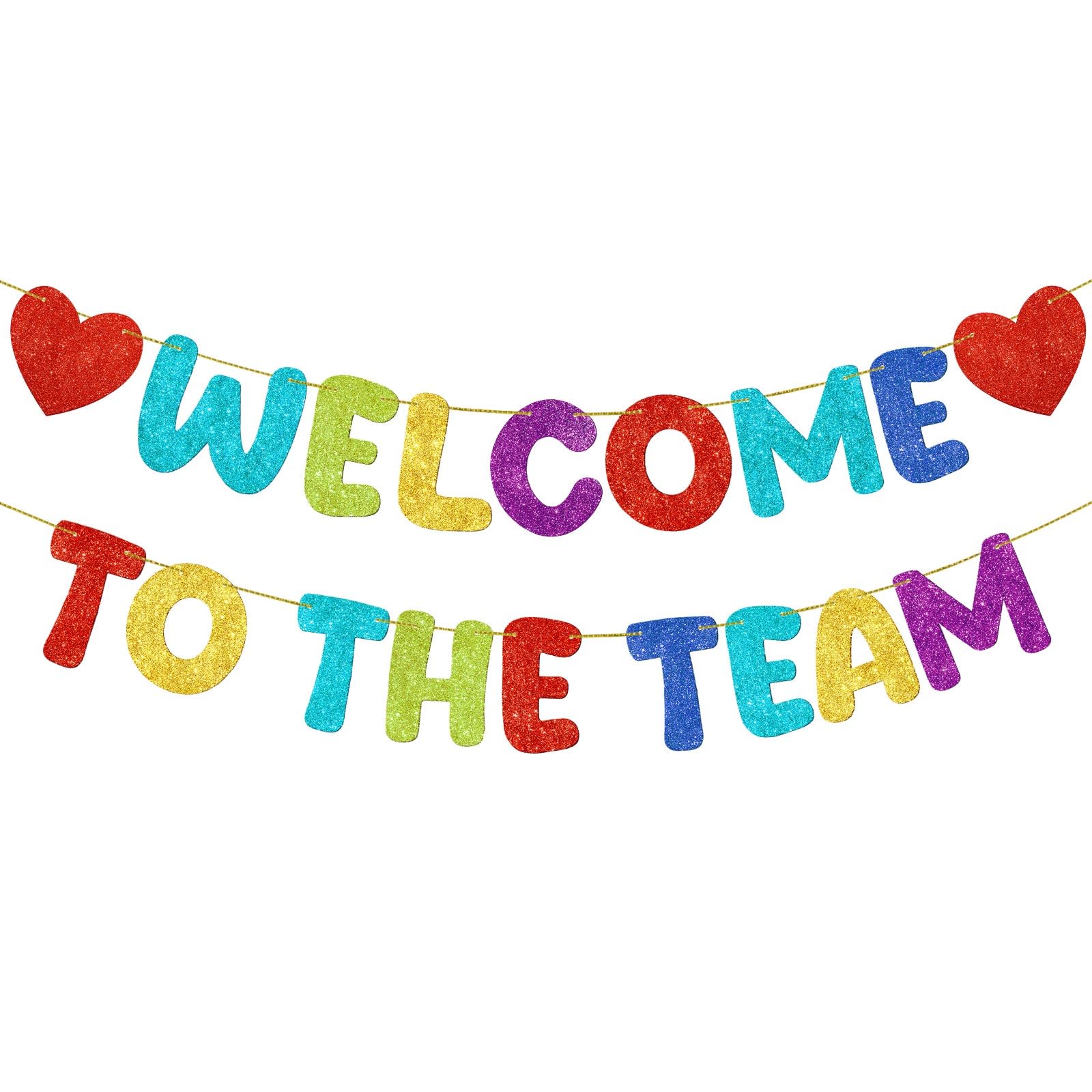 Fulmoon welcome banner with two hearts, pre-strung for easy display in onboarding events.