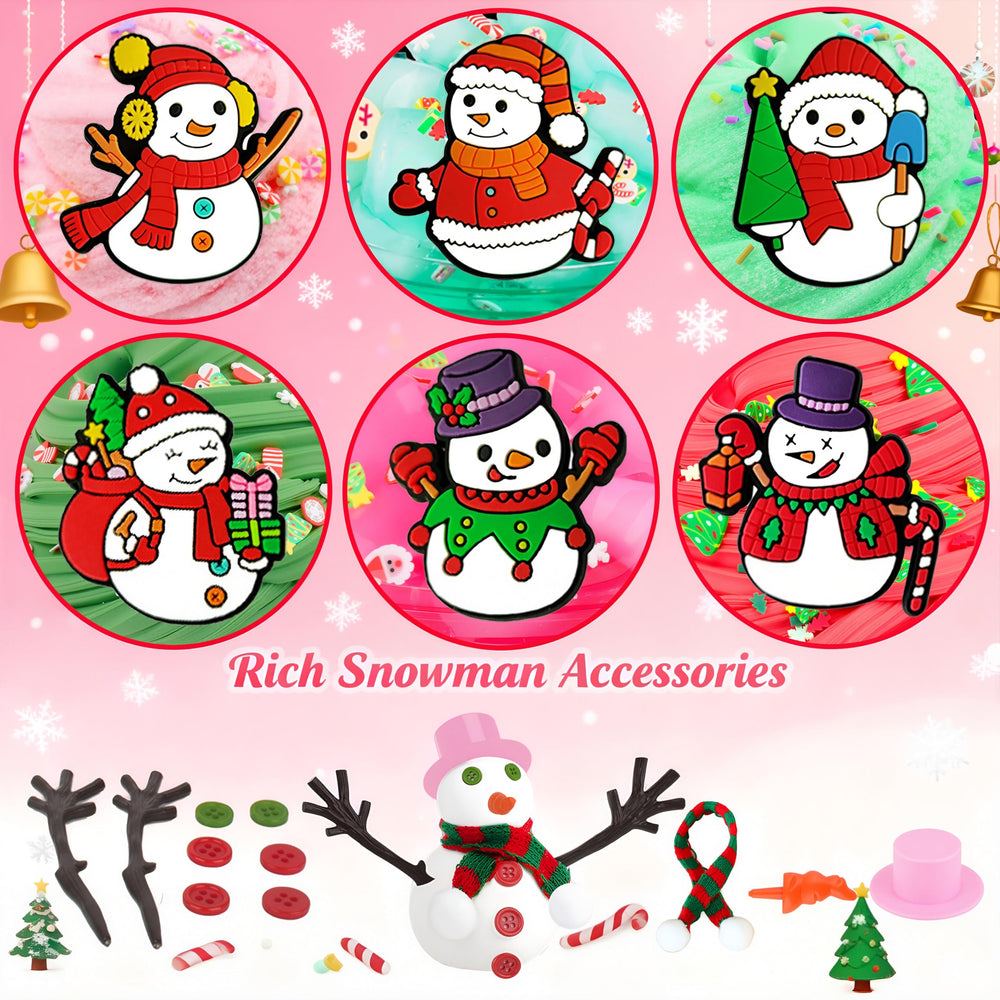 Fumeetplax Snowman Kit clear slime ready for shaping and playtime.