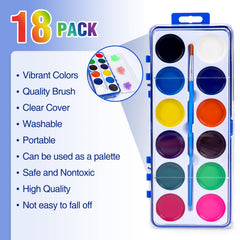 FUMILE 12-colors watercolor paints showing bright hues for color mixing.