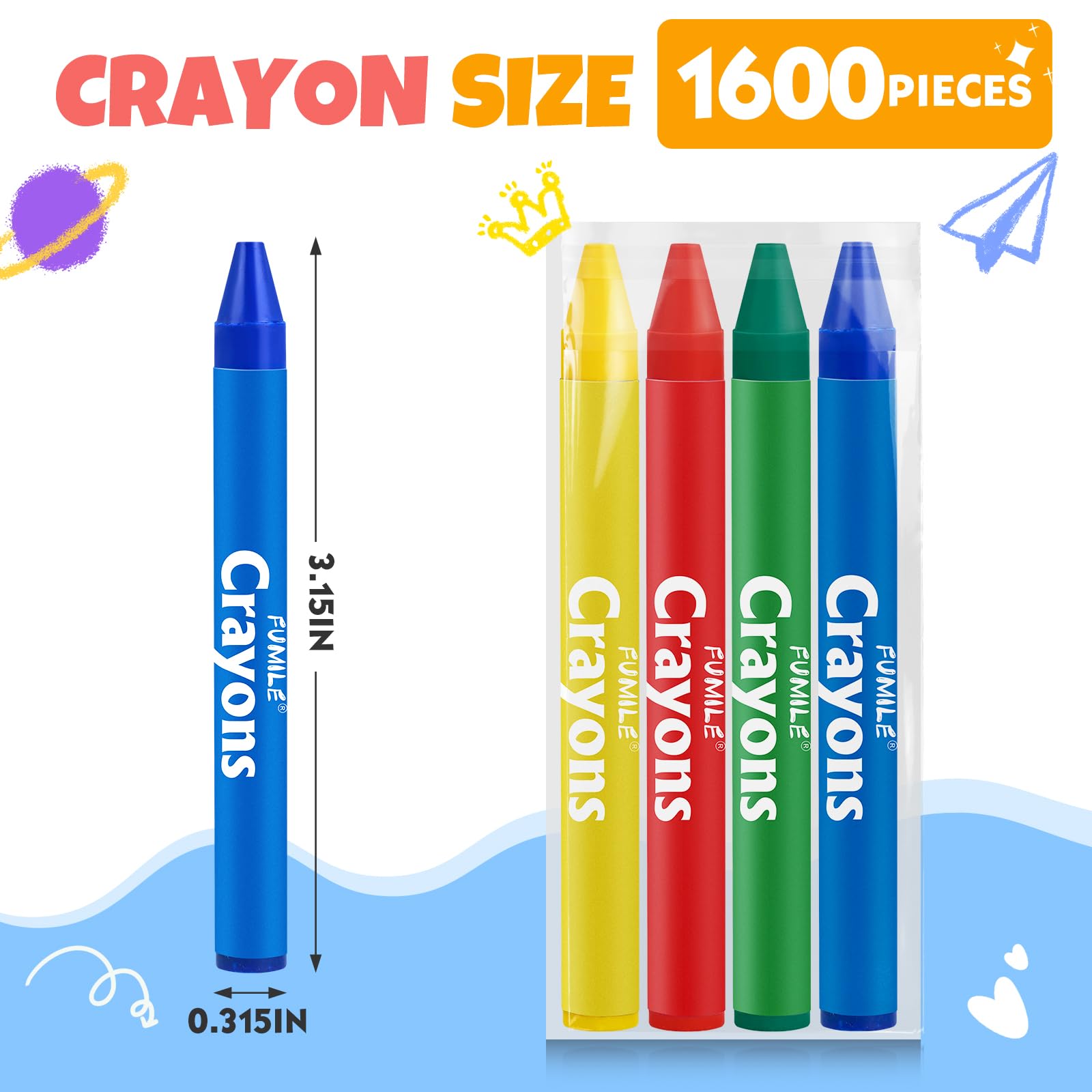 FUMILE 400 packs of four colors for easy distribution at parties and schools.