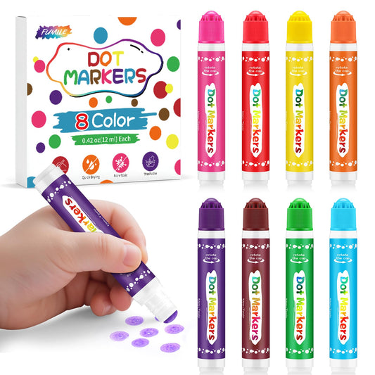 FUMILE 8-pack dot markers box for colorful art play