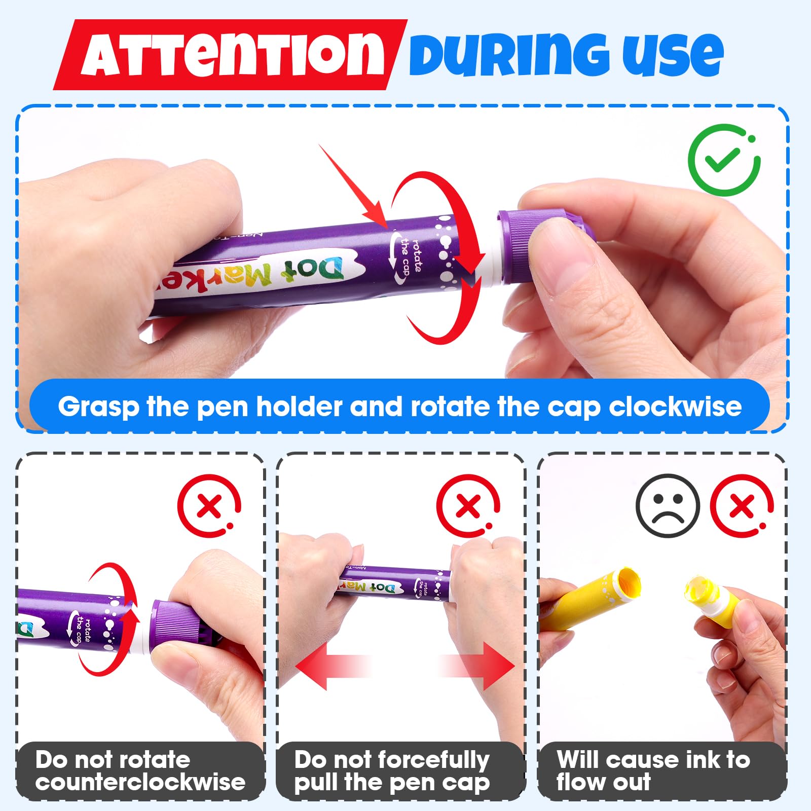 FUMILE easy-grip dot markers, kid-friendly design for tiny hands.