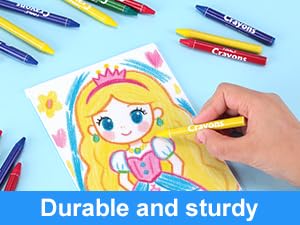 FUMILE non-toxic mini crayons with a durable, easy-to-grip round shape.