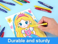 FUMILE non-toxic mini crayons with a durable, easy-to-grip round shape.
