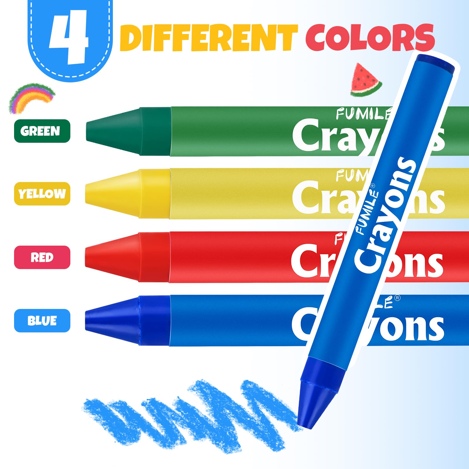 FUMILE non-toxic paraffin wax crayons safe for kids.