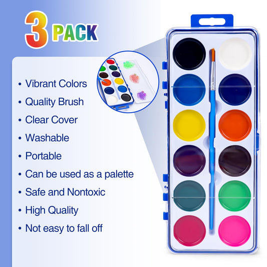 FUMILE 12 vivid colors watercolor paints for creative mixing