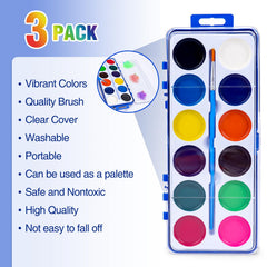 FUMILE 12 vivid colors watercolor paints for creative mixing