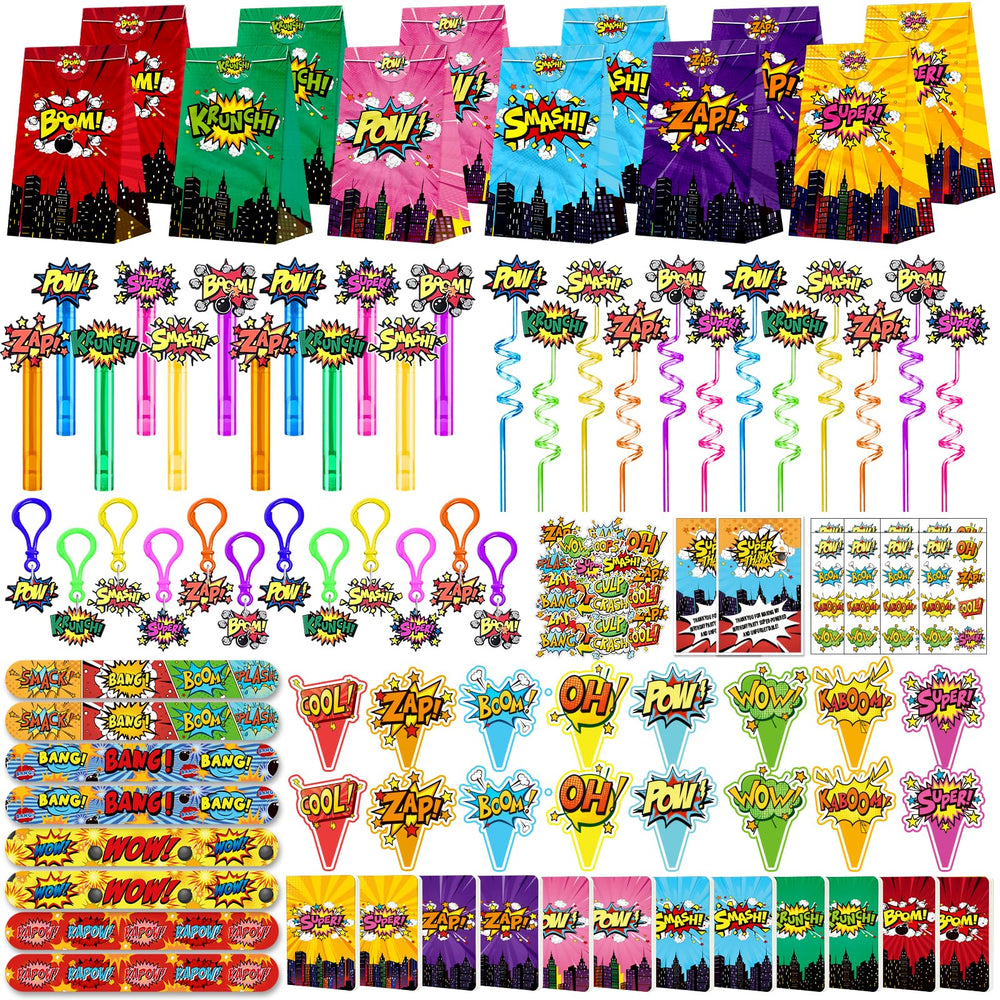 Fumogym Hero Party goodie bags showcase colorful treats and kid-approved rewards