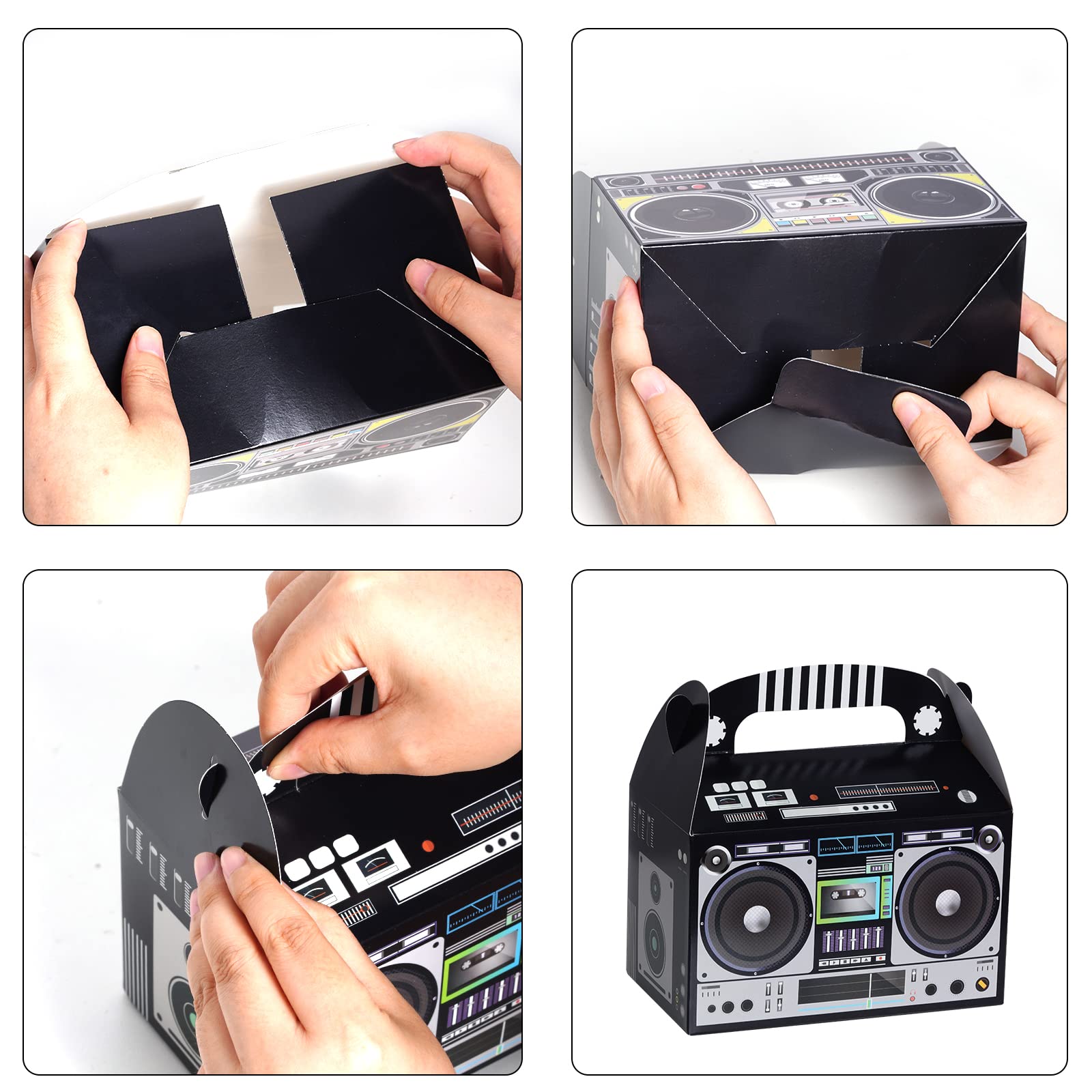 Fumwase dessert-table centerpiece boombox box creates nostalgic vibe while holding small treats