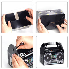 Fumwase dessert-table centerpiece boombox box creates nostalgic vibe while holding small treats