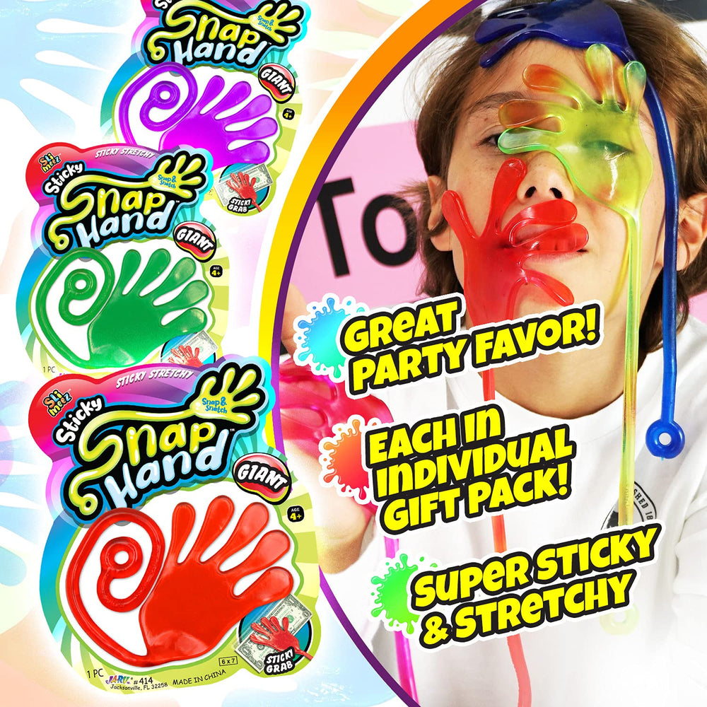 Fun a Ton pink giant snap hand provides tactile fun and party-favor appeal.