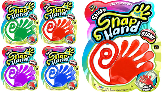 Fun a Ton Giant Snap Hands 4-pack in assorted colors for playful wall and surface fun