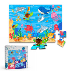 Fun Crafts International jumbo 3D ocean floor puzzle spread supports tactile exploration and imaginative play.