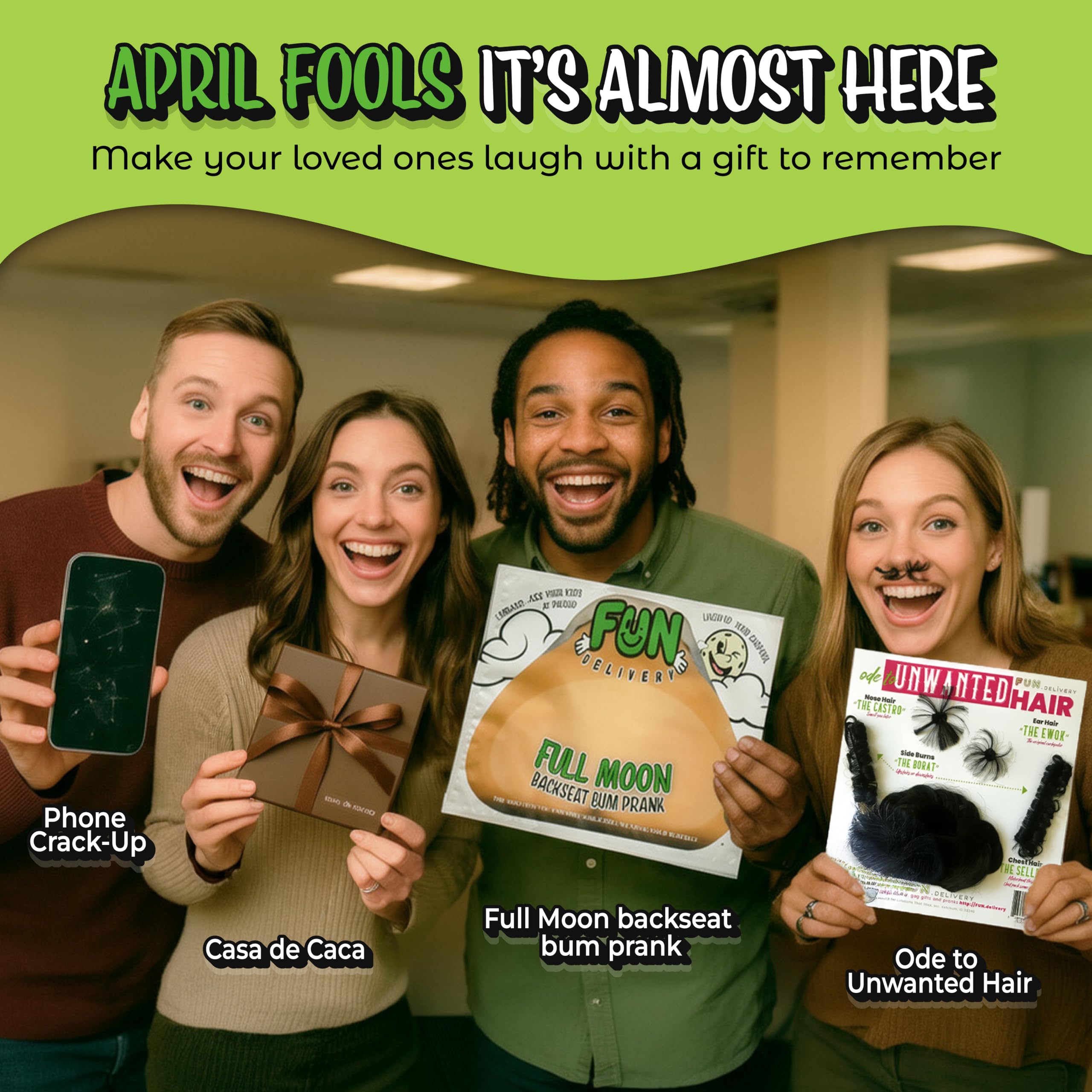 FUN delivery Meow Hear This adhesive backing shown for secure under-desk placement.