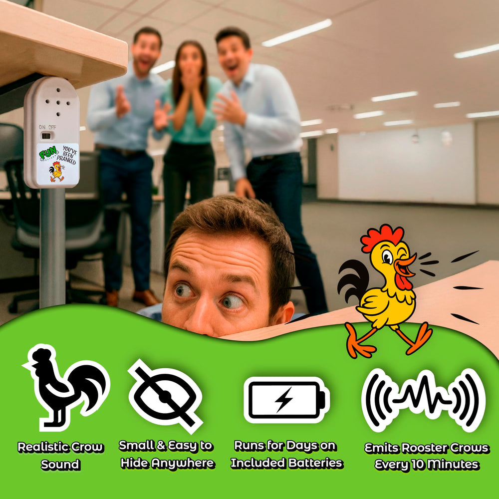 FUN delivery Rooster Sucker adhesive allows discreet hiding behind cabinets