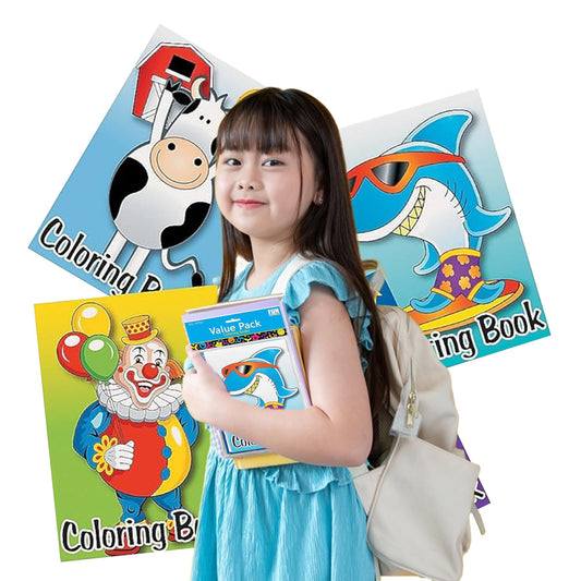 Fun Express 72-pack kids coloring books cover, vibrant colors ideal for party favors