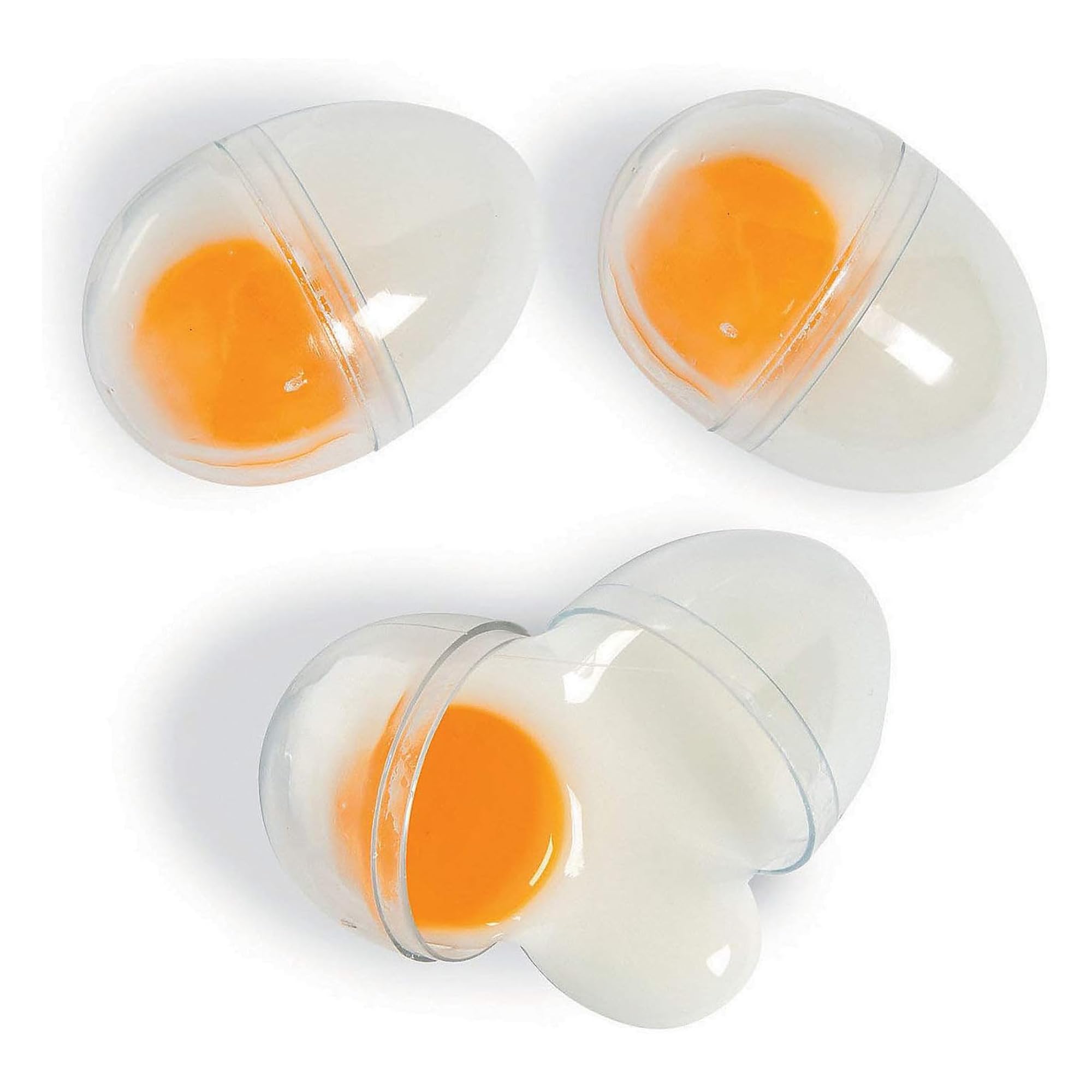 Fun Express egg yolk slime inside a plastic egg for sensory play