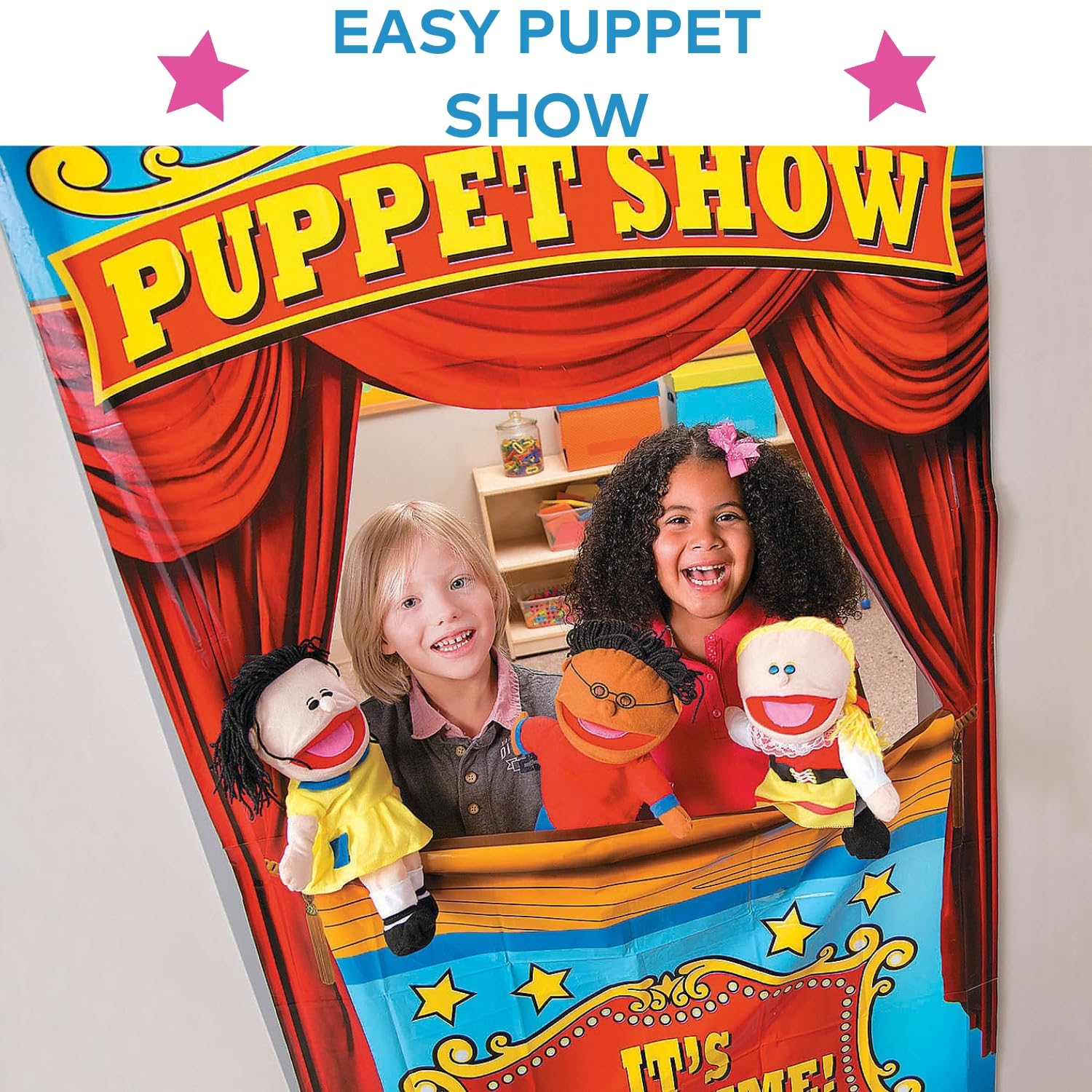 Fun Express puppet with moving mouth demonstrates expressive speech practice
