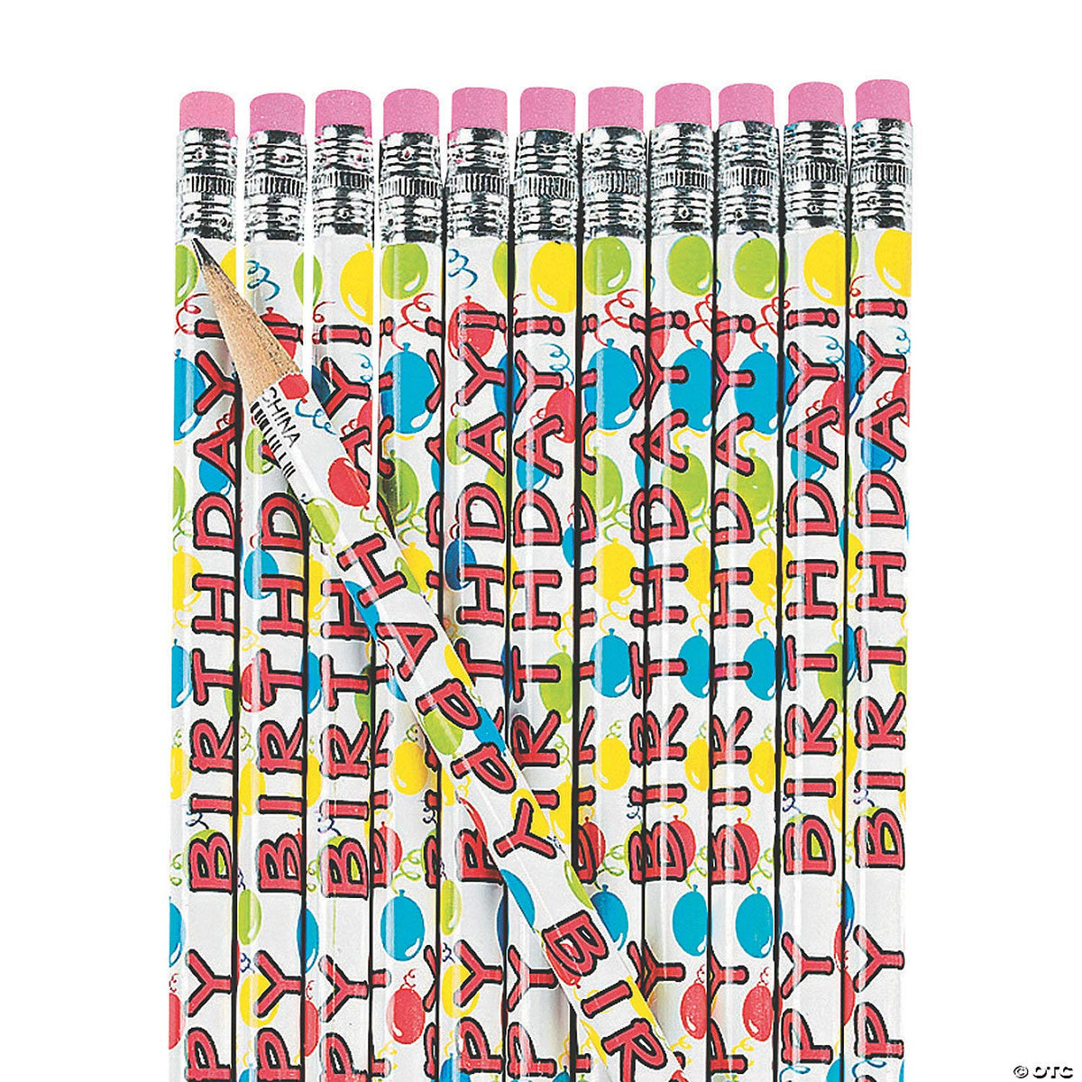 Fun Express Happy Birthday Pencils with colorful wraps for festive classroom celebrations.