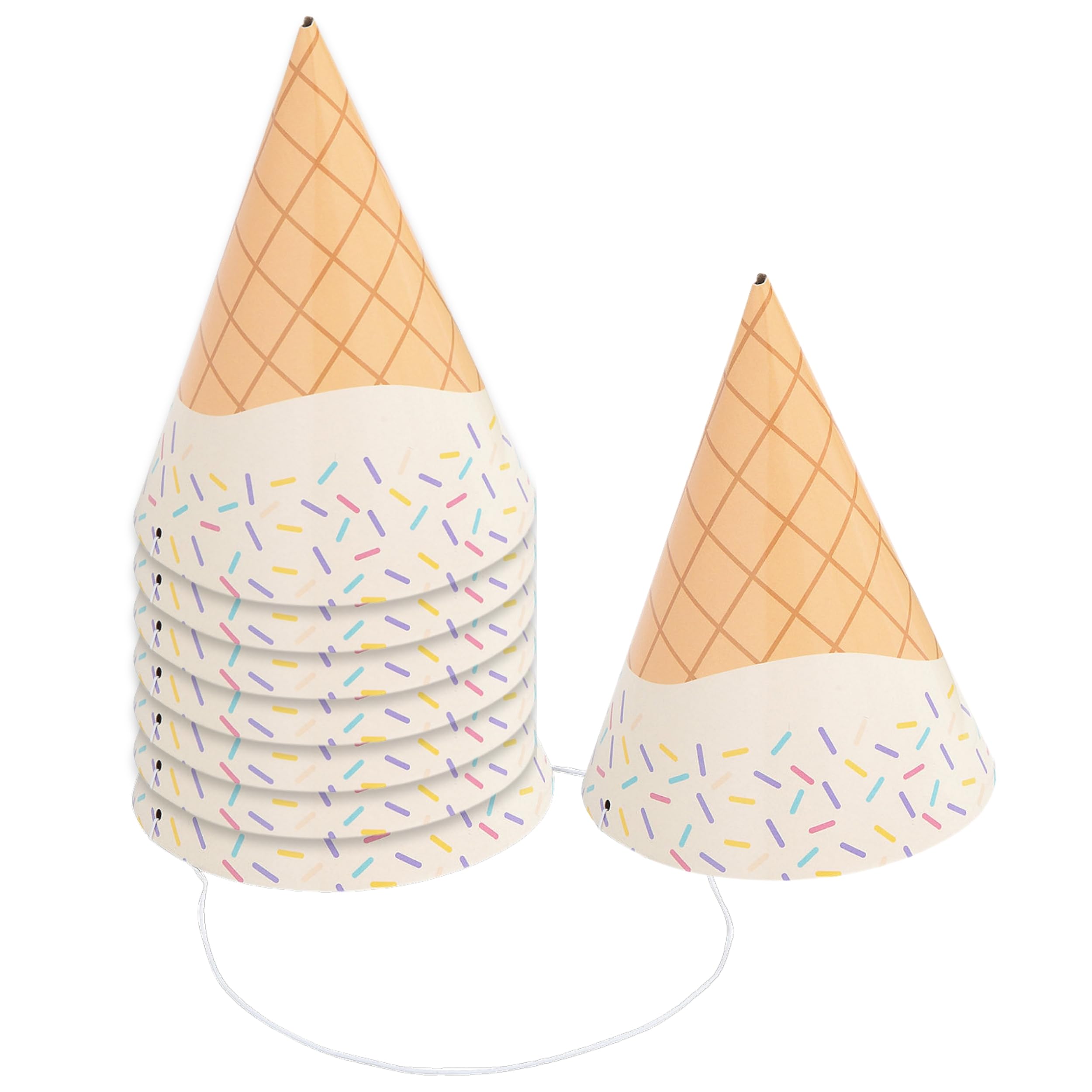 Fun Express ice cream cone hats 8-piece set for celebrations without mess