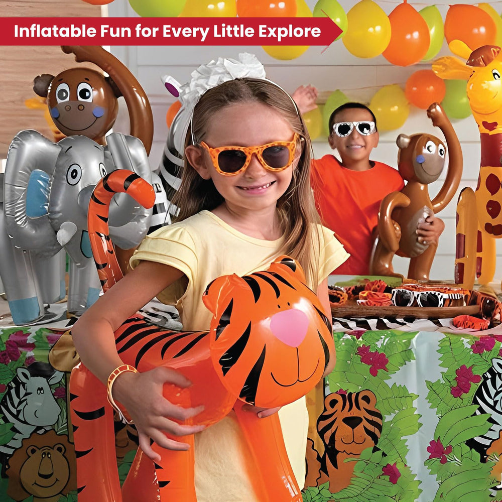 Fun Express inflatable elephant ideal for safari-themed birthday celebrations.
