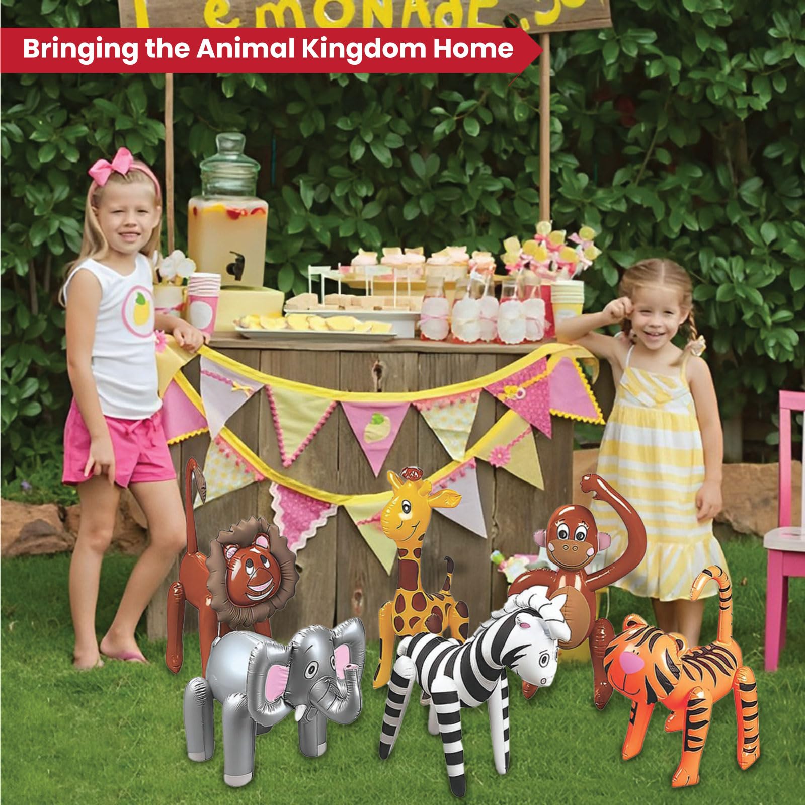 Fun Express inflatable giraffe creates height and whimsy at events.