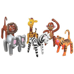 Fun Express inflatable lion for jungle party decor and play.