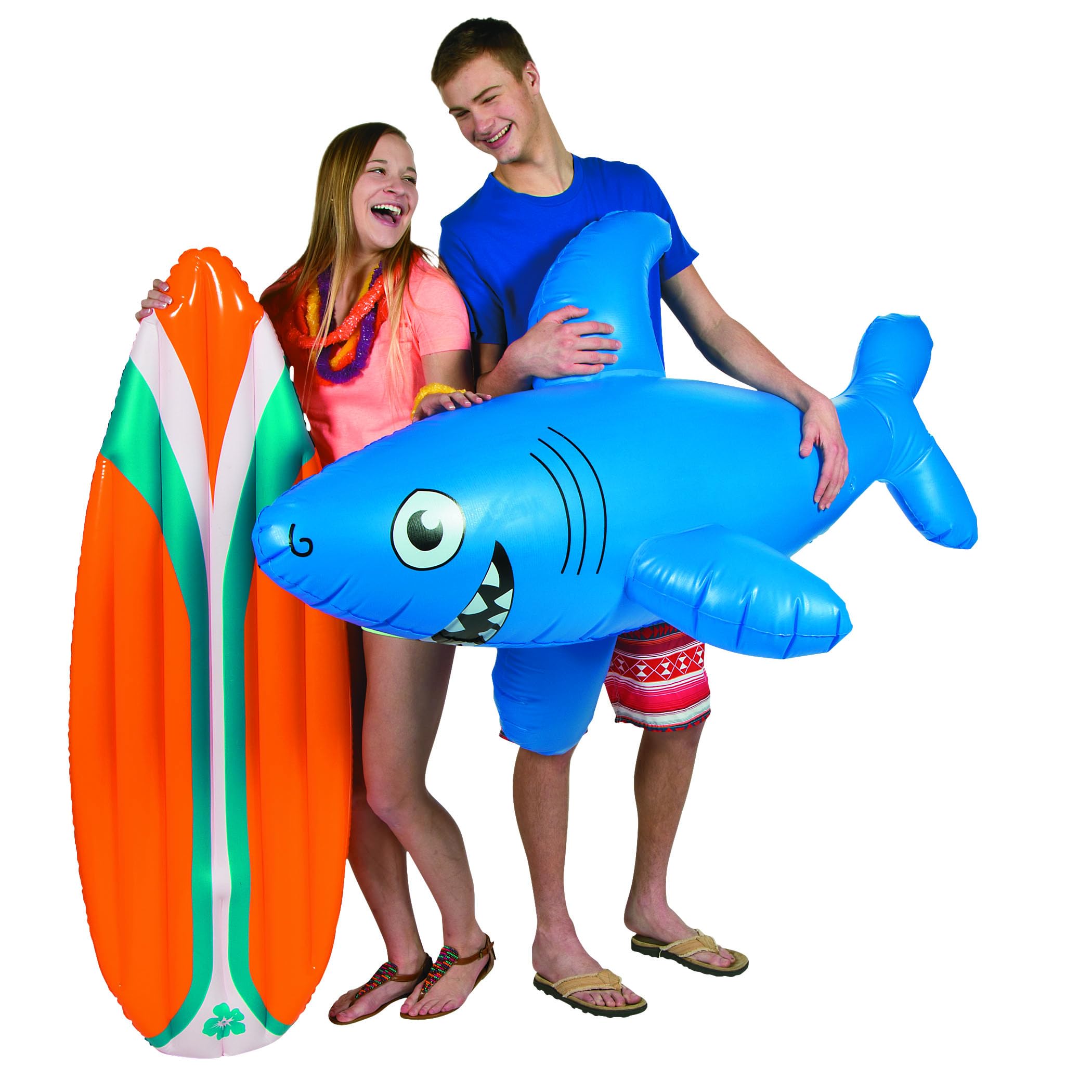 Fun Express inflatable surfboard prop for pool parties and tropical event setups.