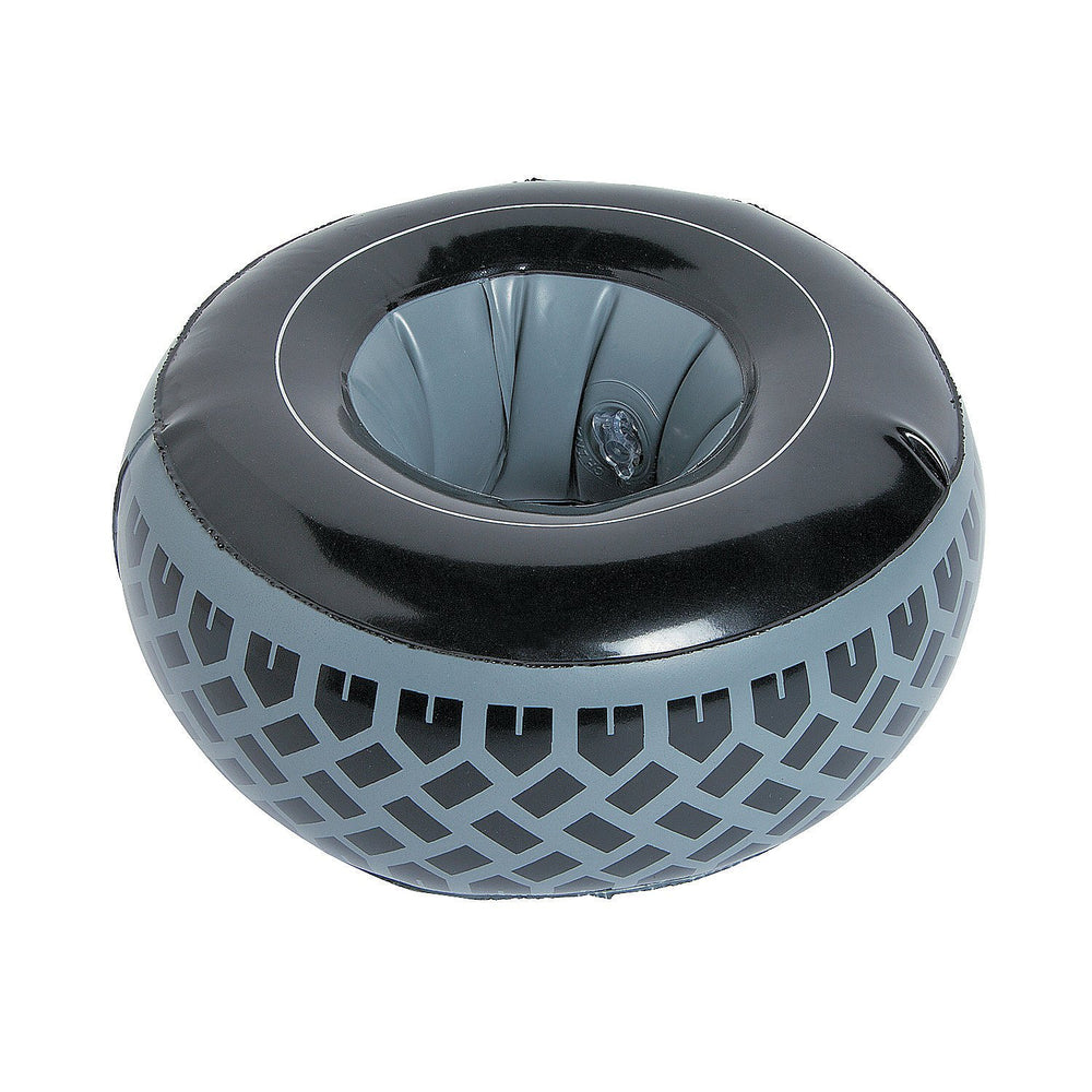 Fun Express inflatable tire balloon 8-inch display for vivid race-themed table decor