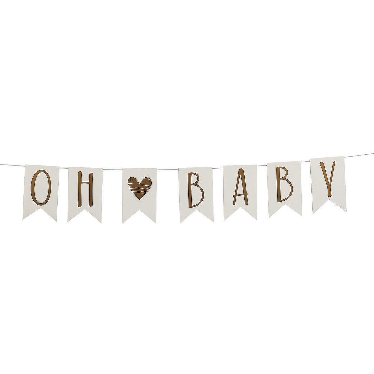 Fun Express Oh Baby banner, 7ft garland decor for baby showers.