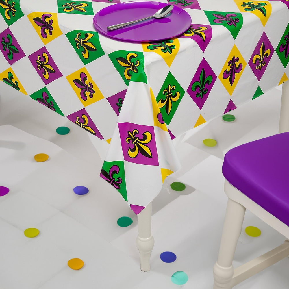 Fun Express party decor and table setup featuring disposable table protection