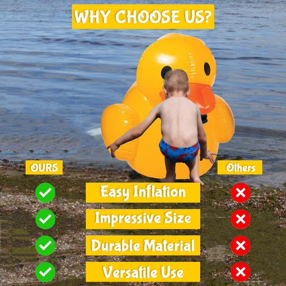 Fun Express quick-inflate duck enables fast setup at celebrations.