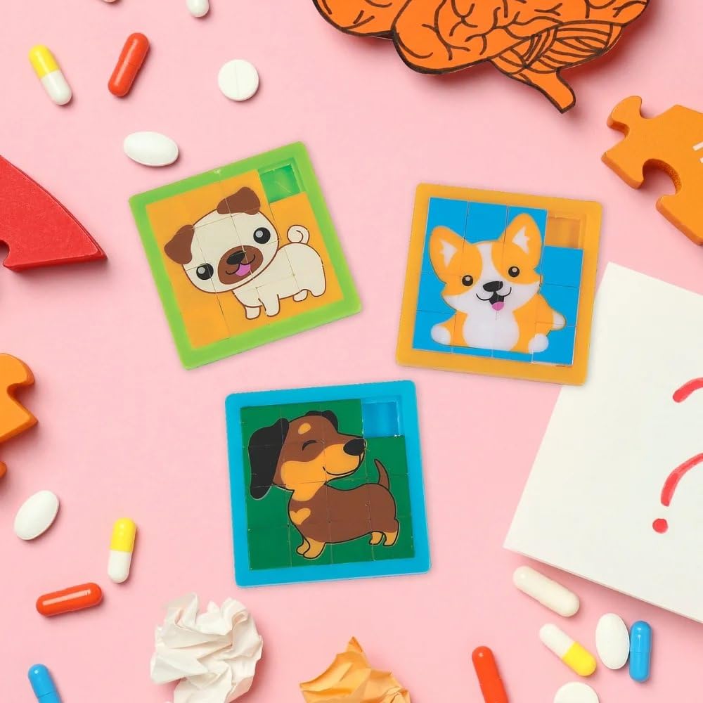 Fun Express dog puzzle action close-up highlights smooth sliding pieces for play